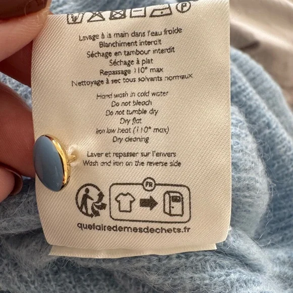 Sezane Barry Cardigan in Sky Blue - Picture 6 of 8